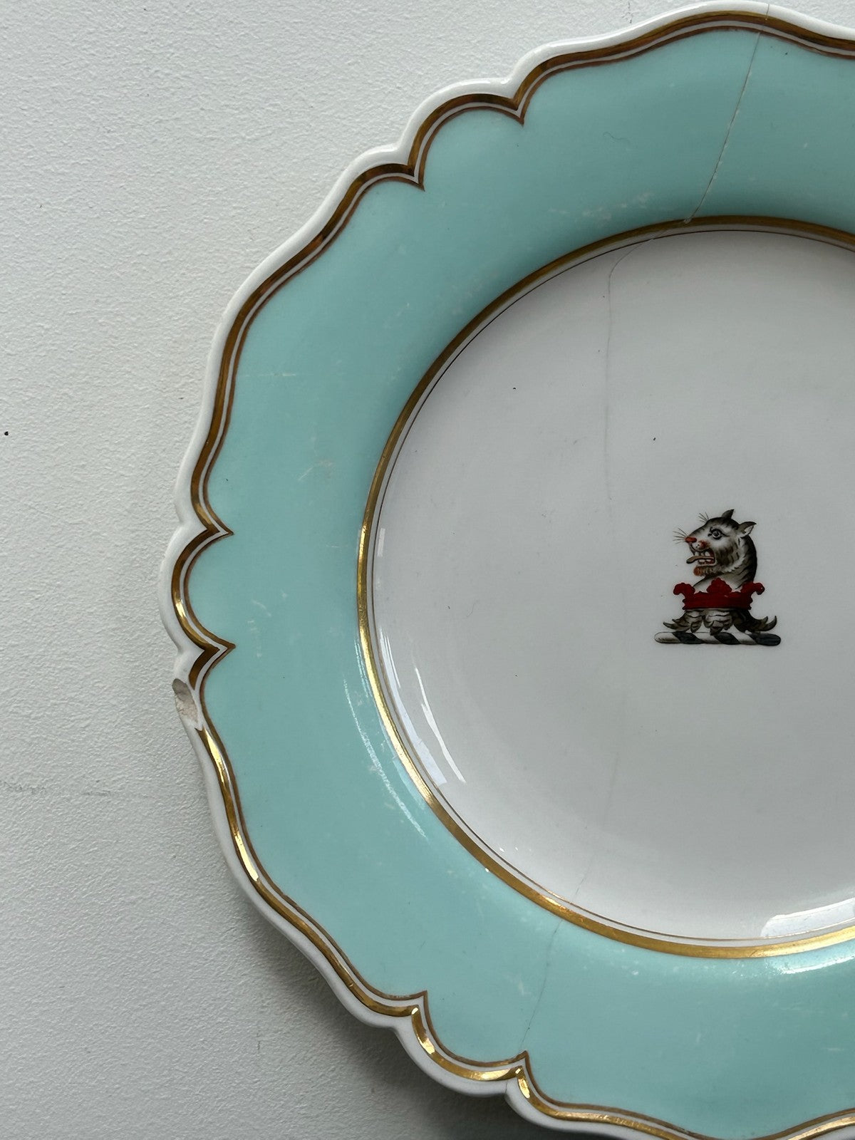 Flight Barr & Barr Worcester Crested Plate Turquoise Border Gilt c.18204