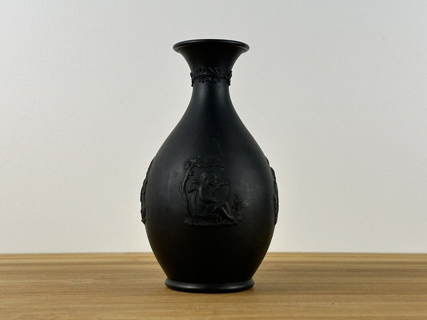 Wedgwood Black Basalt Bud Vase Jasperware 19th Century Early Example