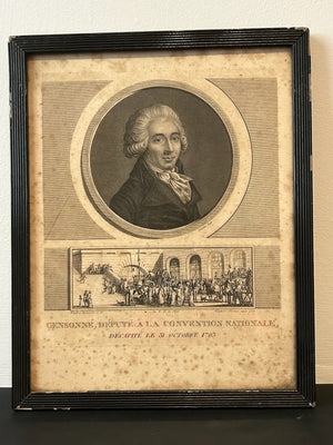 Gensonne Girondin French Revolution Aquatint Portrait Levachez 1800 Framed