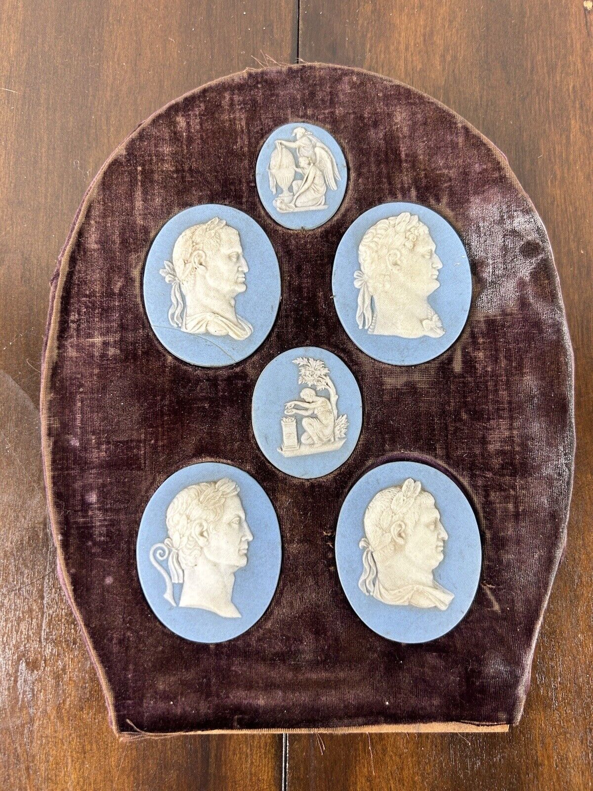 Wedgwood Jasperware Roman Emperor Medallion Jasperware Set 19th Century Wedgwood