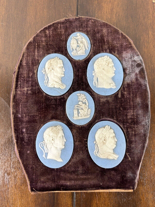 Wedgwood Jasperware Roman Emperor Medallion Jasperware Set 19th Century Wedgwood