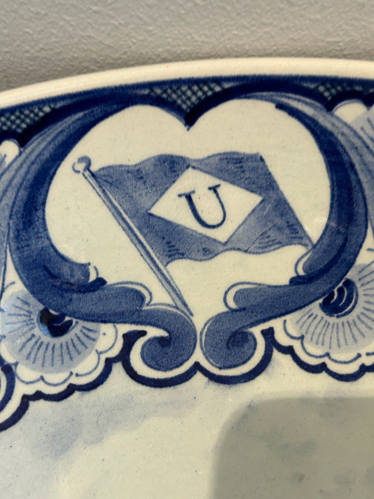 Vintage Boch Delft Plate Van Uden Rotterdam SS Maashaven Shipping Commemorative8