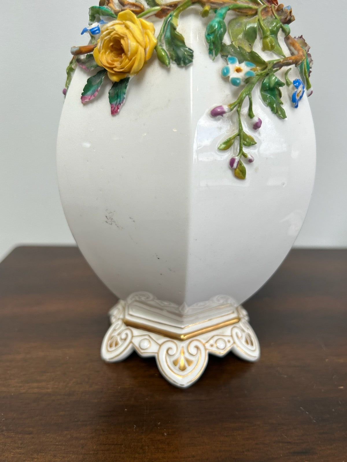 Pair Victorian English Porcelain Hand Painted Vases Possibly Samuel Alcock 24cm3