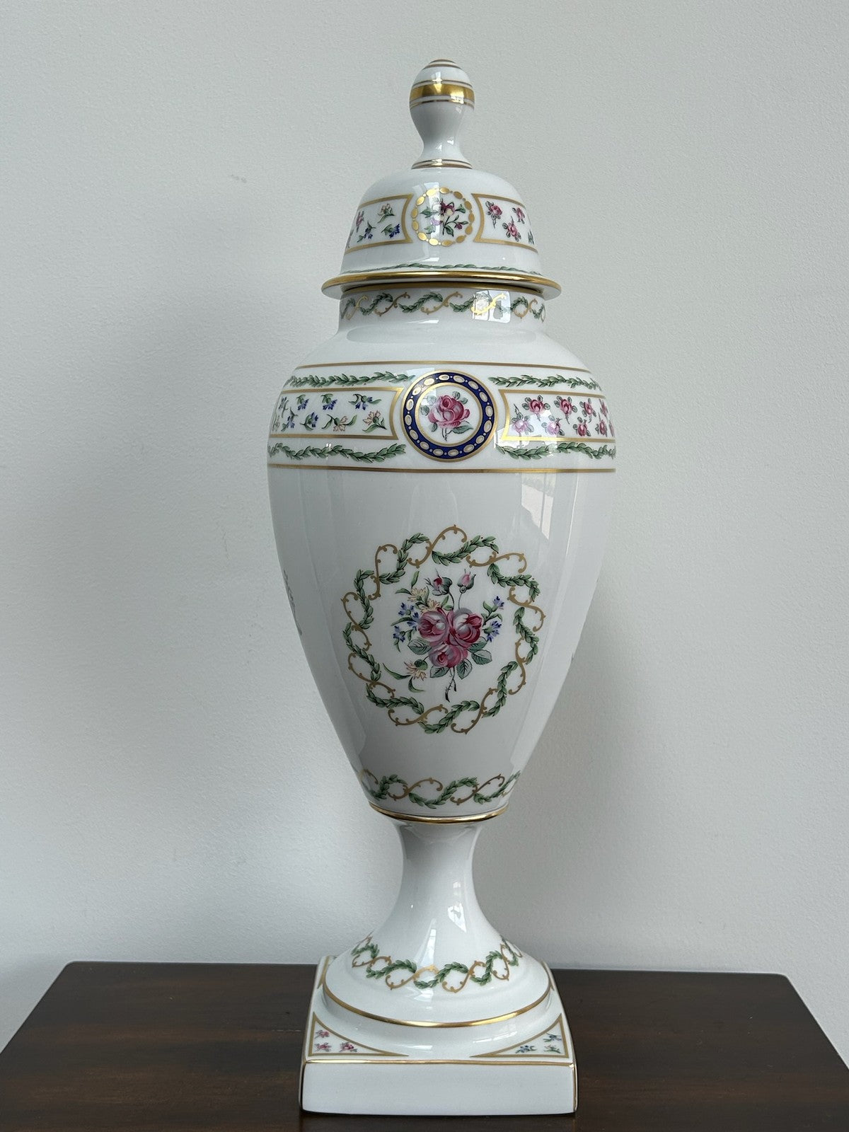 Rare Haviland Limoges Louveciennes Gilded Porcelain Covered Urns0