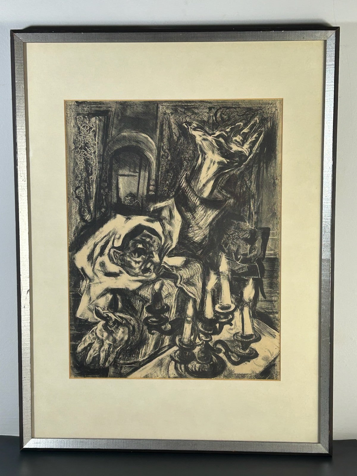 Nan Lurie Pencil Signed Lithograph Figure With Candle 1930s WPA Social Realism4
