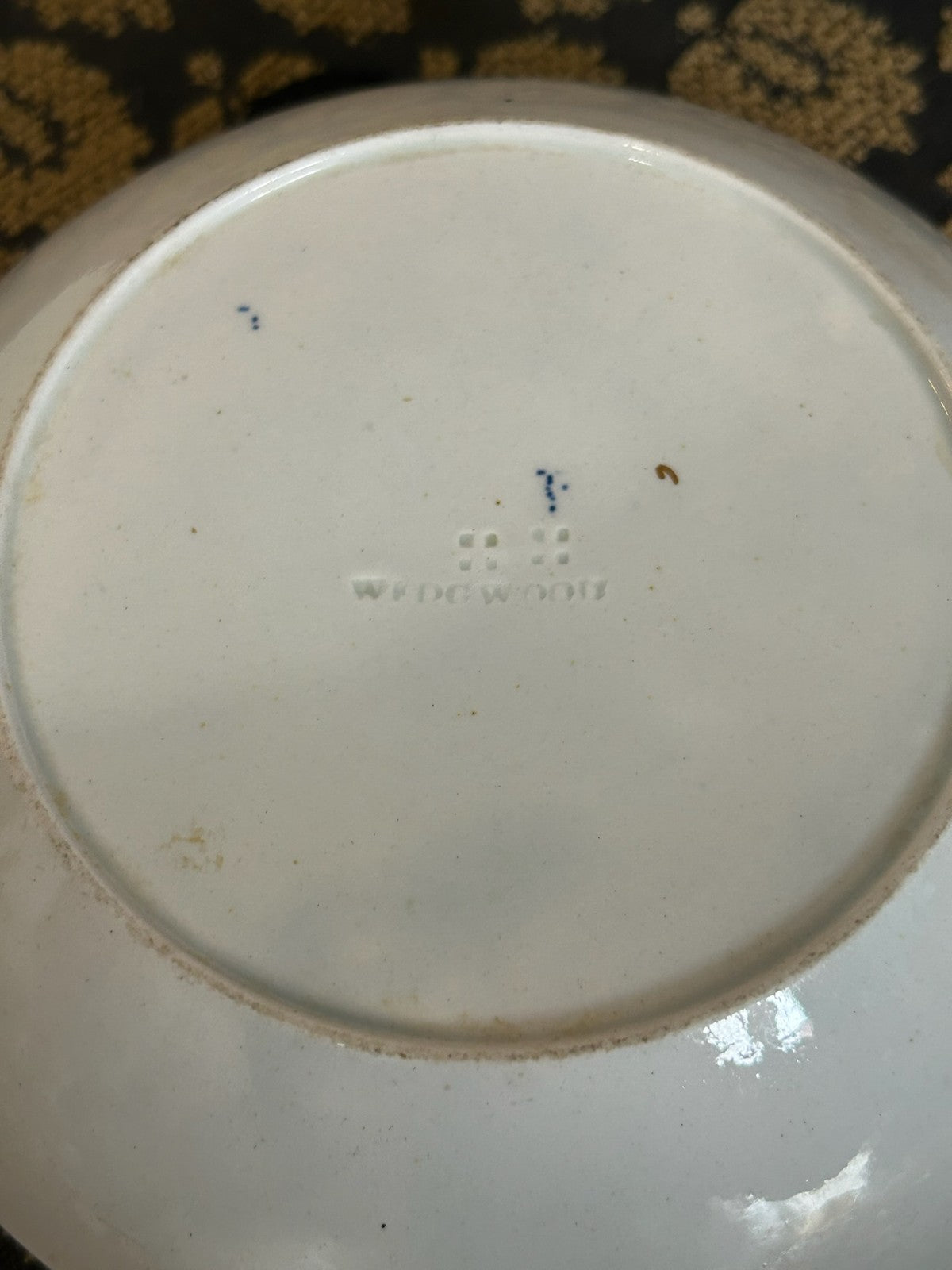 Wedgwood Blue and White Small Plates Set Floral Pattern Impressed Mark7