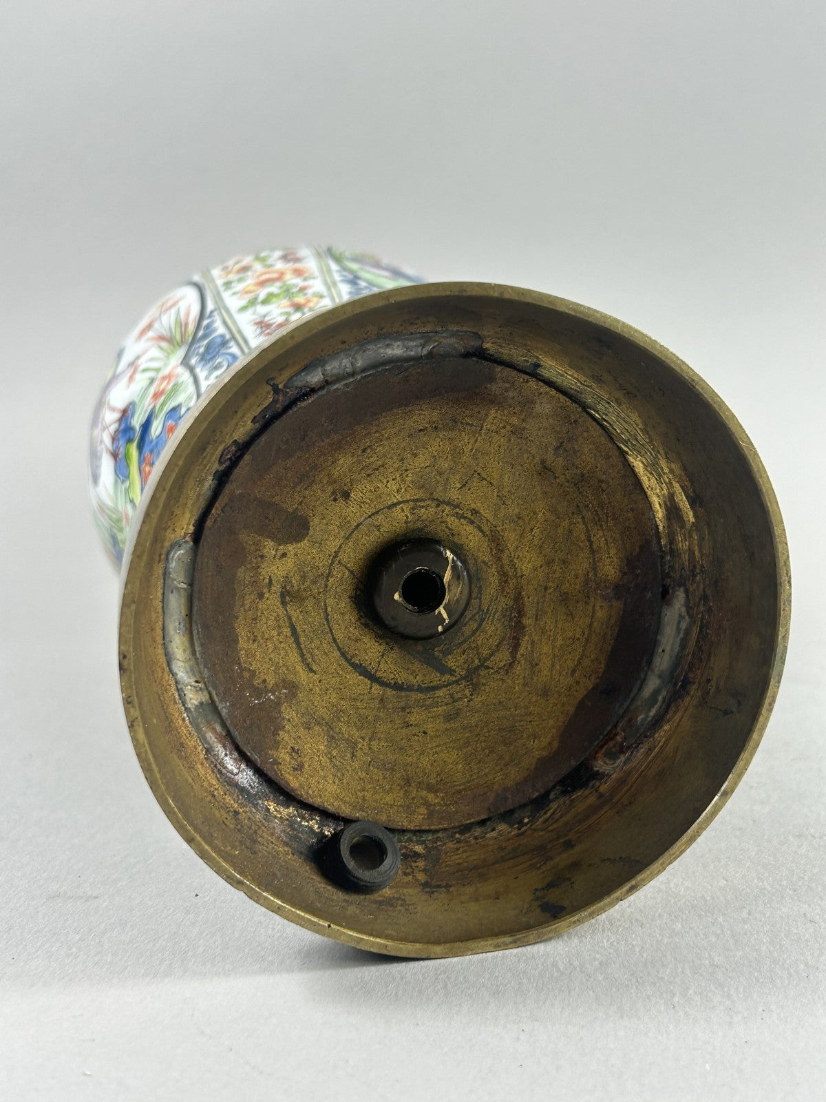 Antique Asian Imari Style Porcelain Vase Mounted as Bronze Lamp
