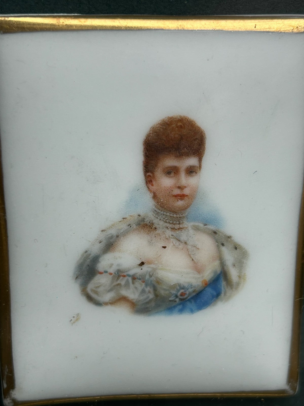 Edward VII & Queen Alexandra Antique Porcelain Portrait Plaques Pair Rare4