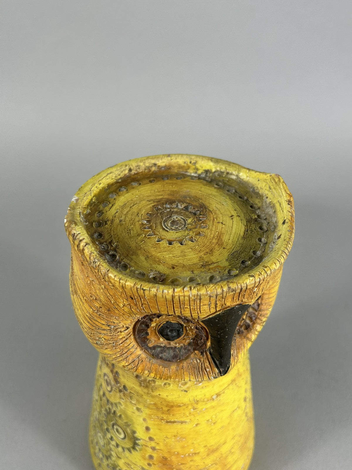 Vintage Bitossi Rosenthal Netter Yellow Owl Figurine Italy 45/5A