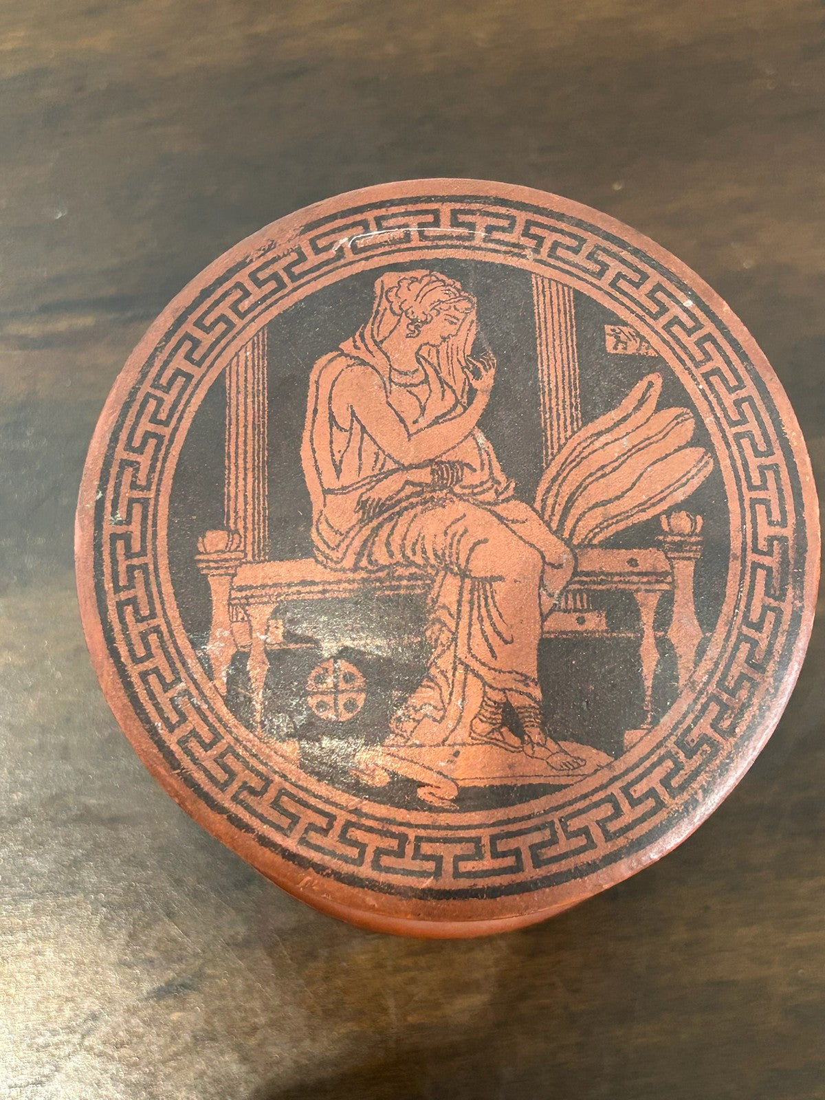 Antique Victorian Papier Mache Box Greek Revival Etruscan Style c.184070 Englis1