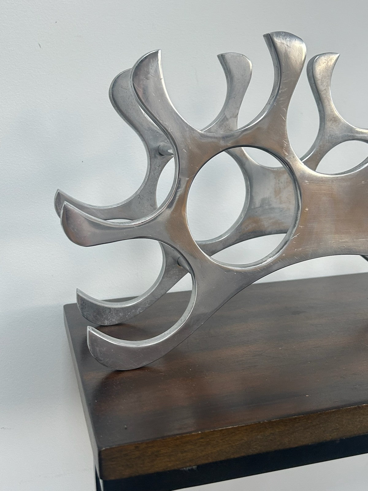 Vintage Cast Aluminium Wine Bottle Rack Lattice 23x41cm2
