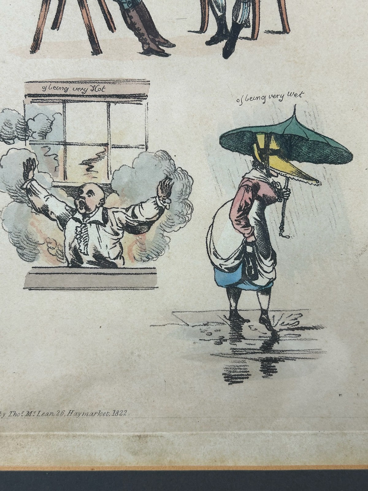 Henry Alken SYMPTOMS 1822 Hand Coloured Etching Thos McLean Regency Caricature6