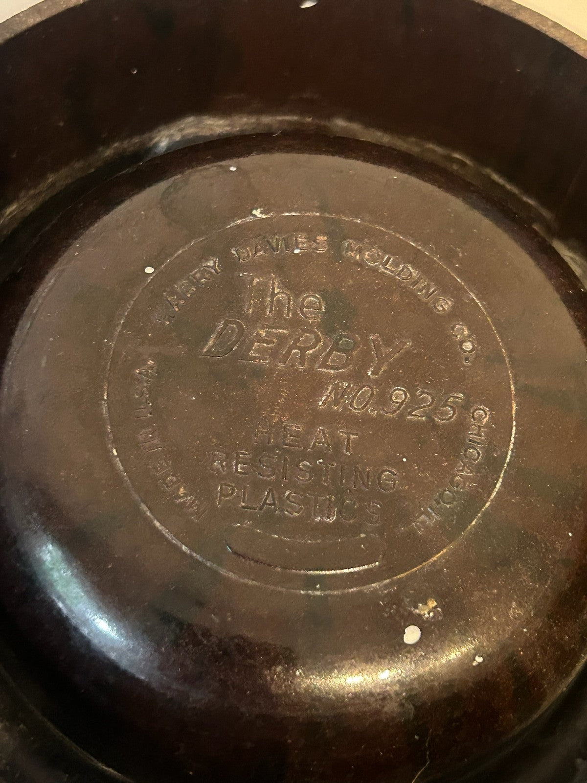 Vintage The Derby No 925 Heat Resisting Plastic Ashtray Chicago Mid Century 12cm3