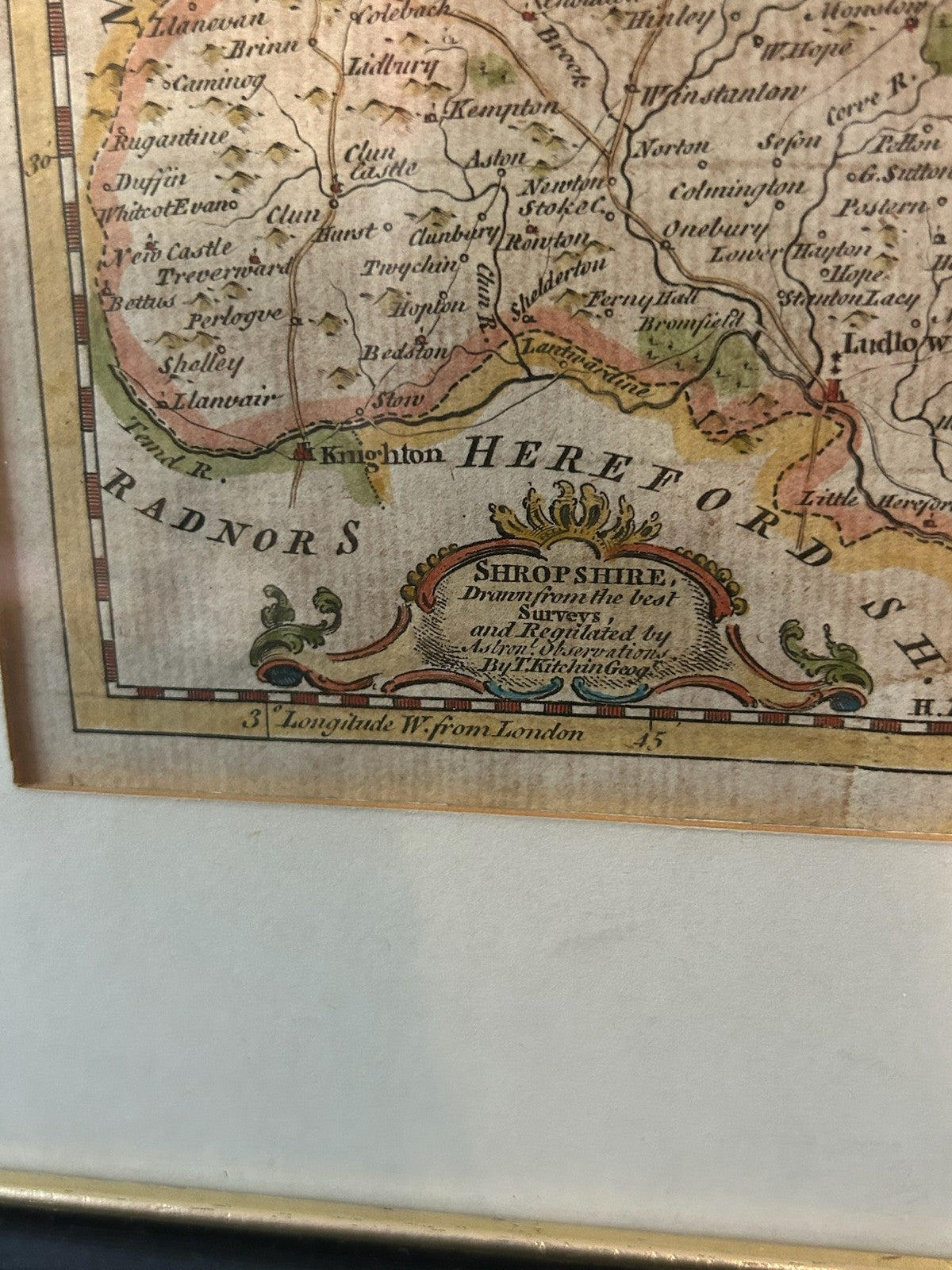Thomas Kitchin Shropshire Antique County Map c1786 Hand Coloured Framed4
