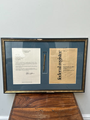 Original USA Federal Bill Signing Pen / Letter- Prop House / Historical Interest
