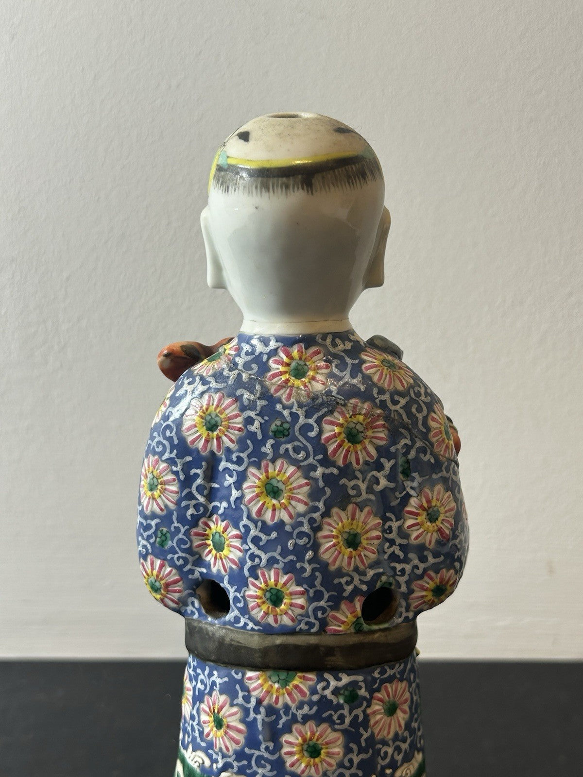Antique Chinese Famille Rose Porcelain Laughing Boy Figure Qing Circa 1800 Ruyi 6