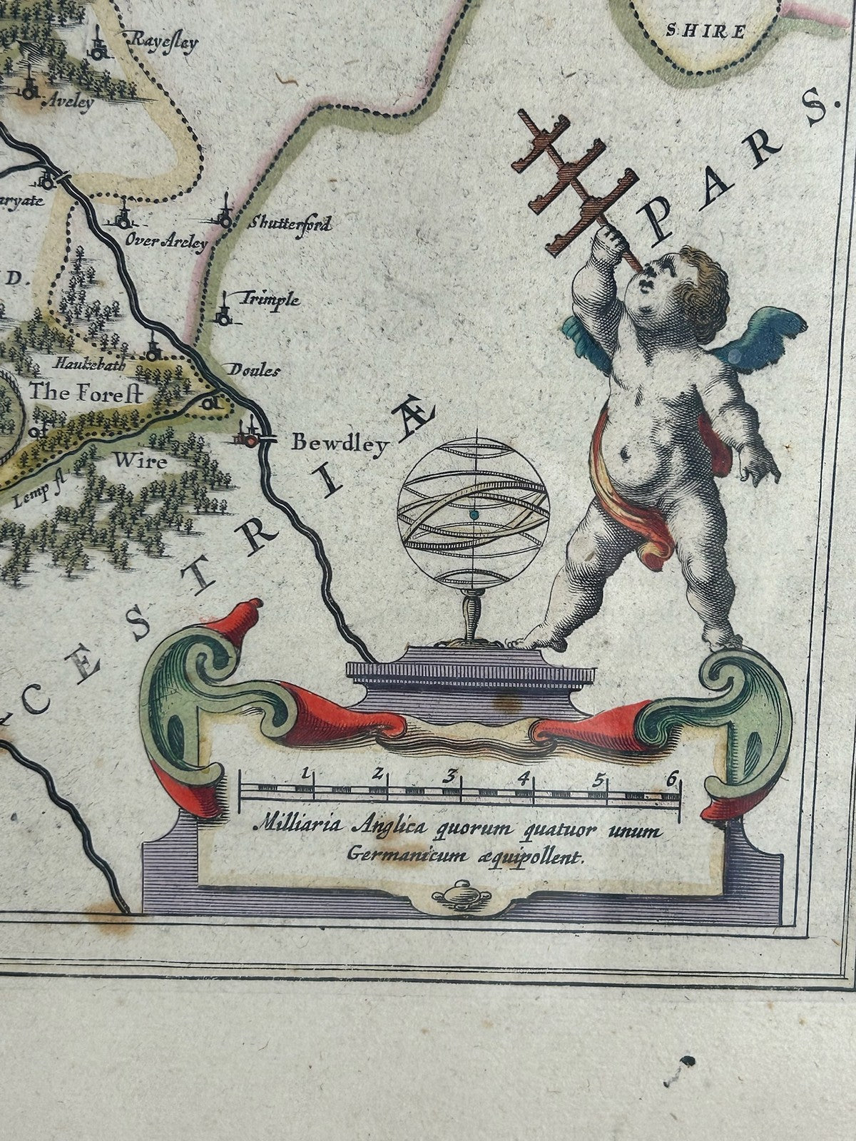 Blaeu Comitatus Salopiensis Shropshire 1645 Antique Map Hand Coloured Framed4