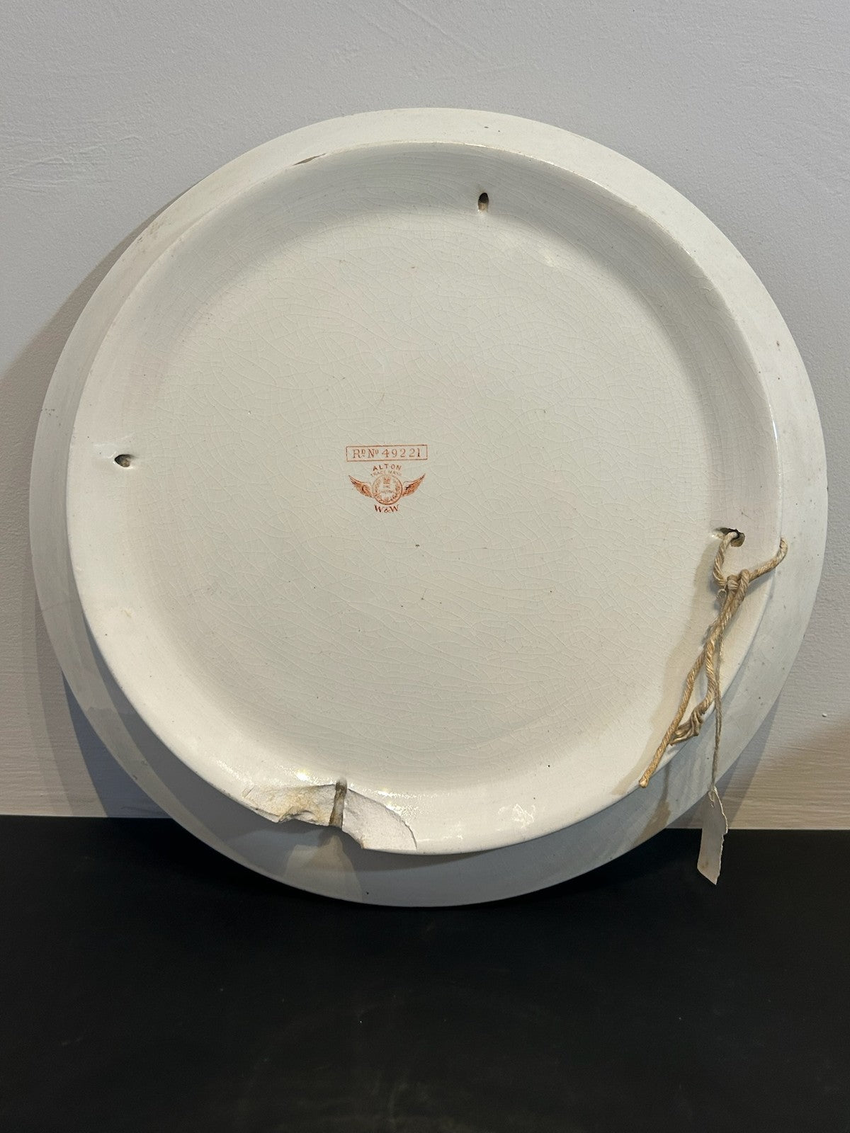 Victorian W&W Alton Pattern Brown Transfer Plate Storks 1886 A/F2