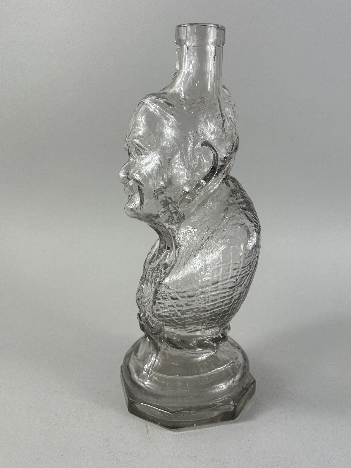 Antique Pressed Glass Lady Bust Figural Liquor Bottle c.1900