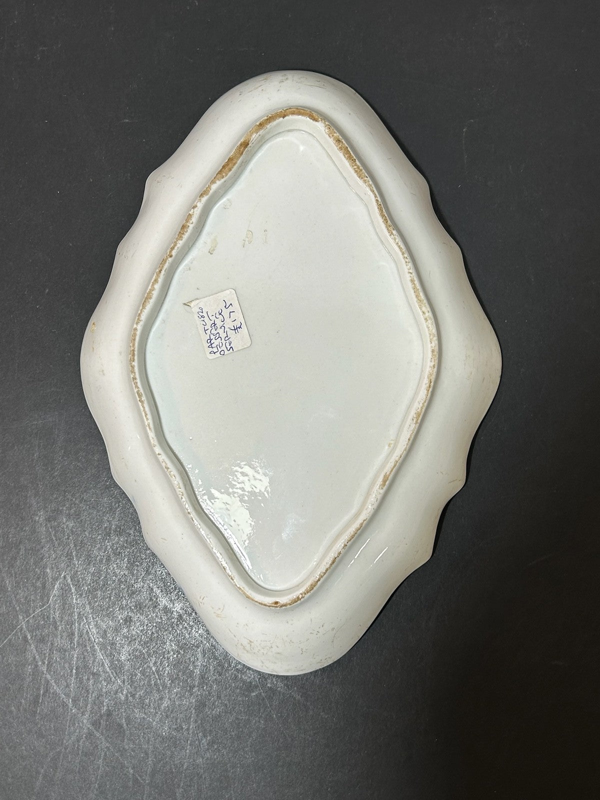Antique English Porcelain Imari Lozenge Dish Old Japan Pattern Cobalt Gilt 26cm3