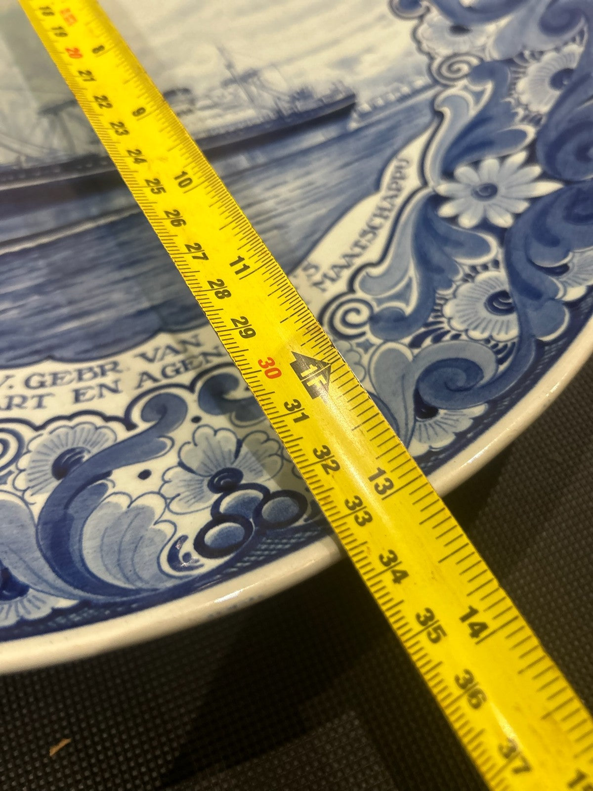 Vintage Boch Delft Plate Van Uden Rotterdam SS Maashaven Shipping Commemorative11