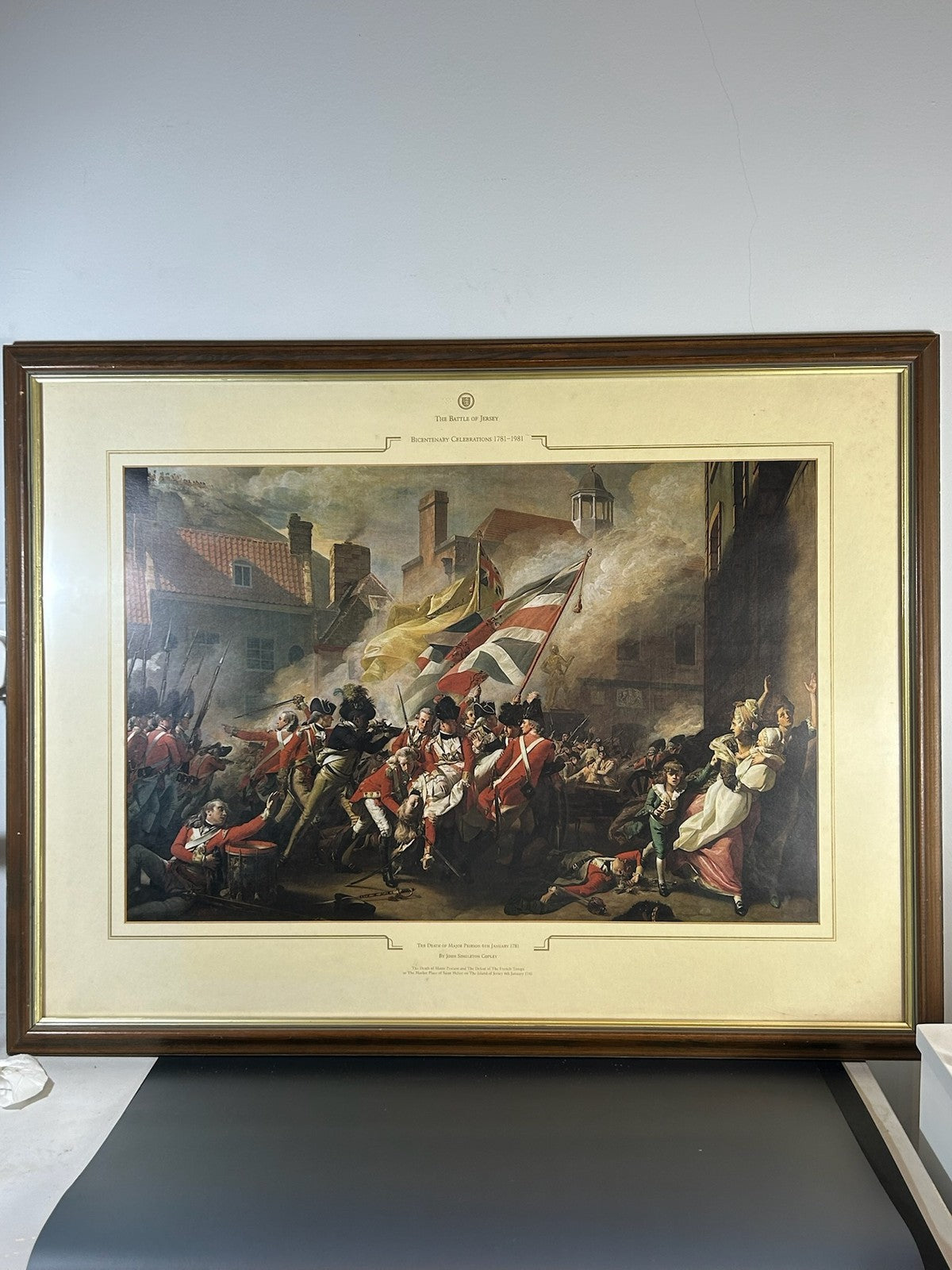 Death of Major Peirson Copley Battle of Jersey 1781 Bicentenary 1981 Framed0