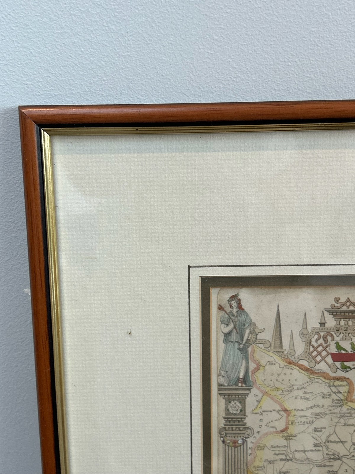 Antique Robert Morden Hand Coloured County Map Engraving Framed5