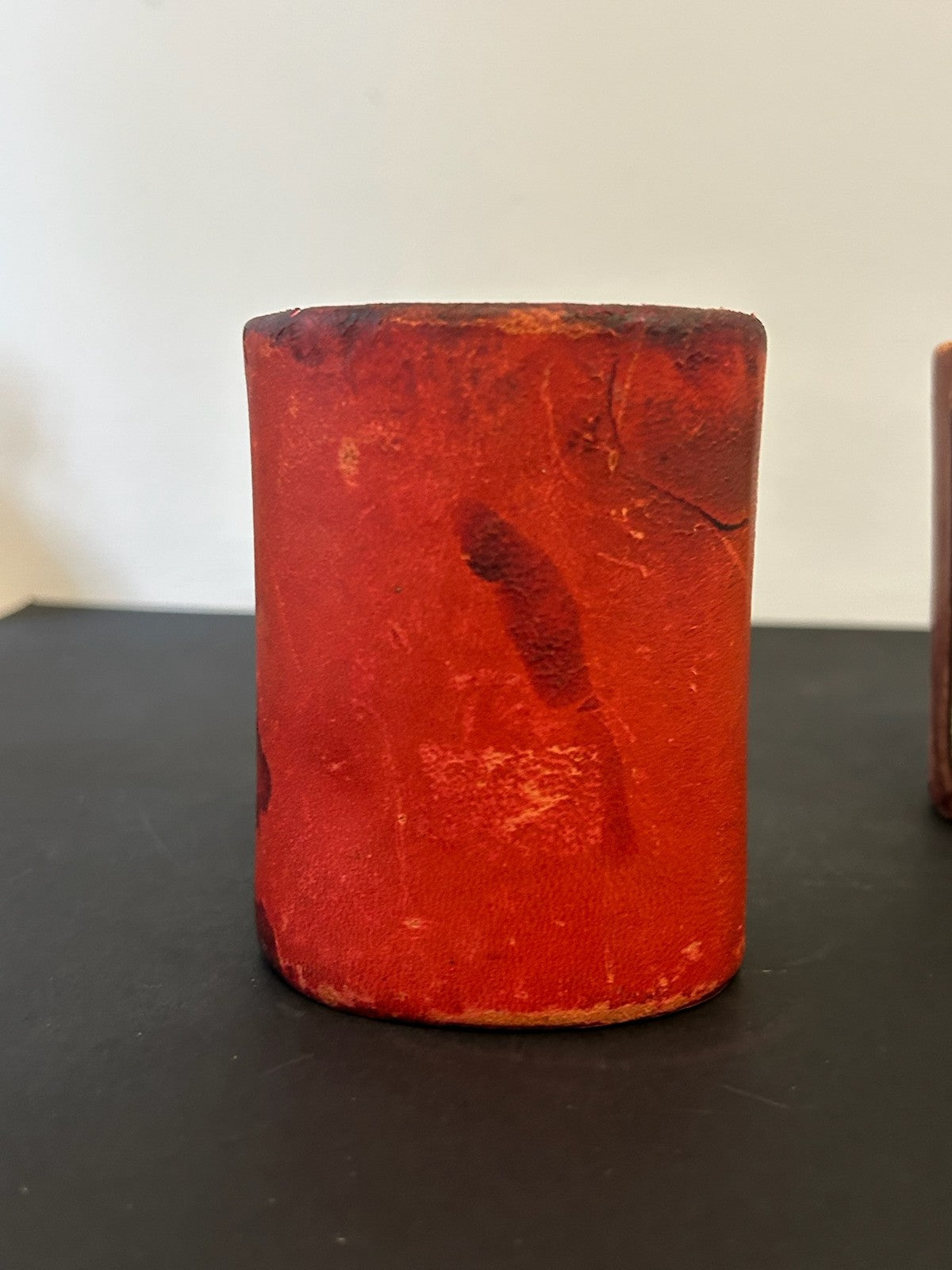 Pair 1960s Italian Pottery Pots Hand Painted Girls Sgraffito Scanware 9.5cm3