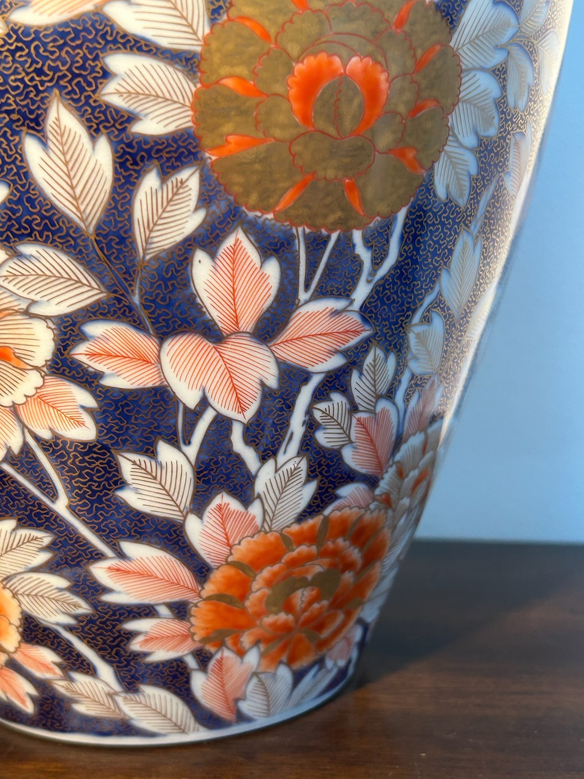 Large Antique Japanese Fukagawa Imari Lidded Temple Jar Meiji Period (A/F)7