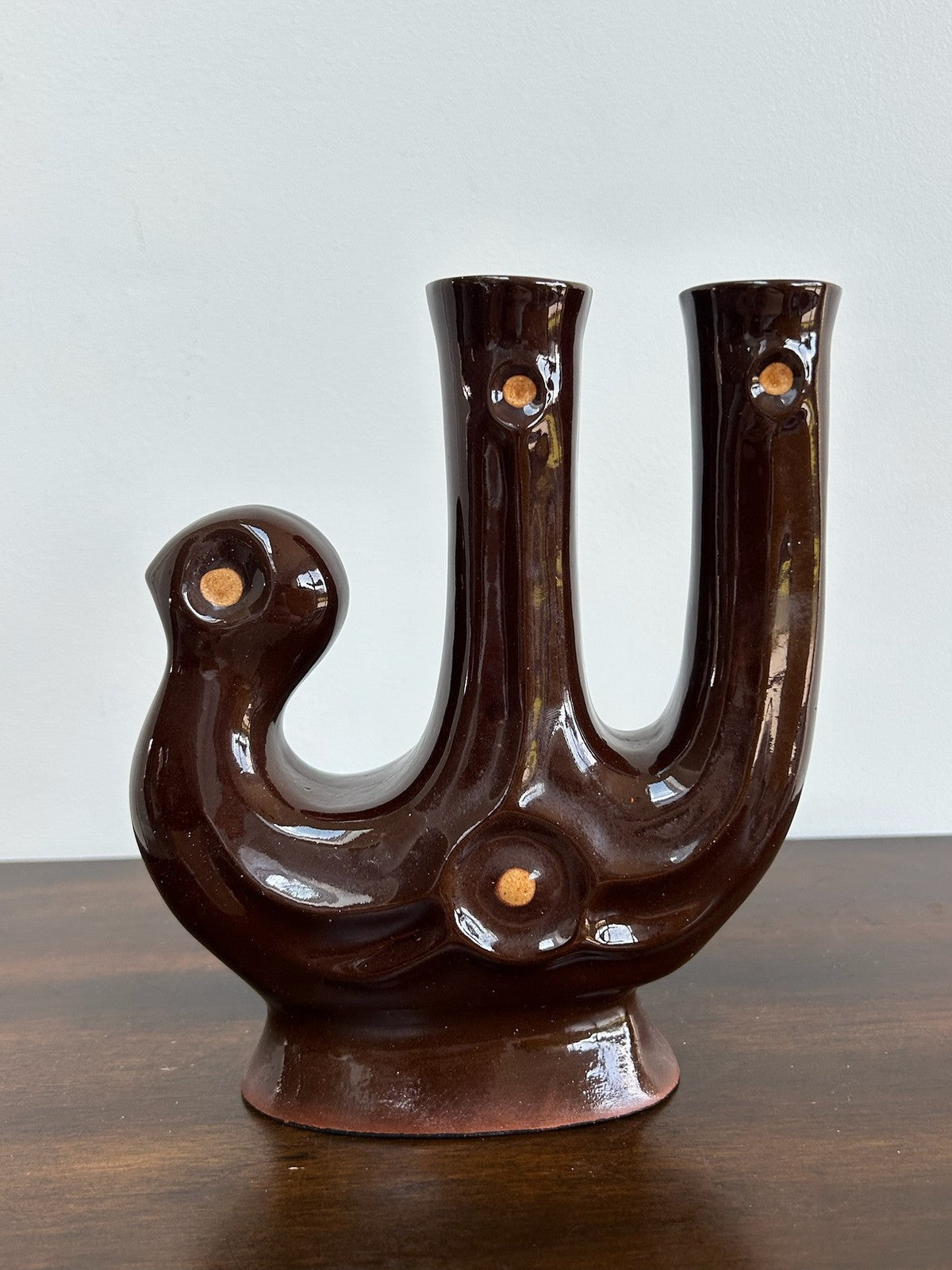 Polish Rooster Pottery Candlestick Millenium Cooperative Krakow1