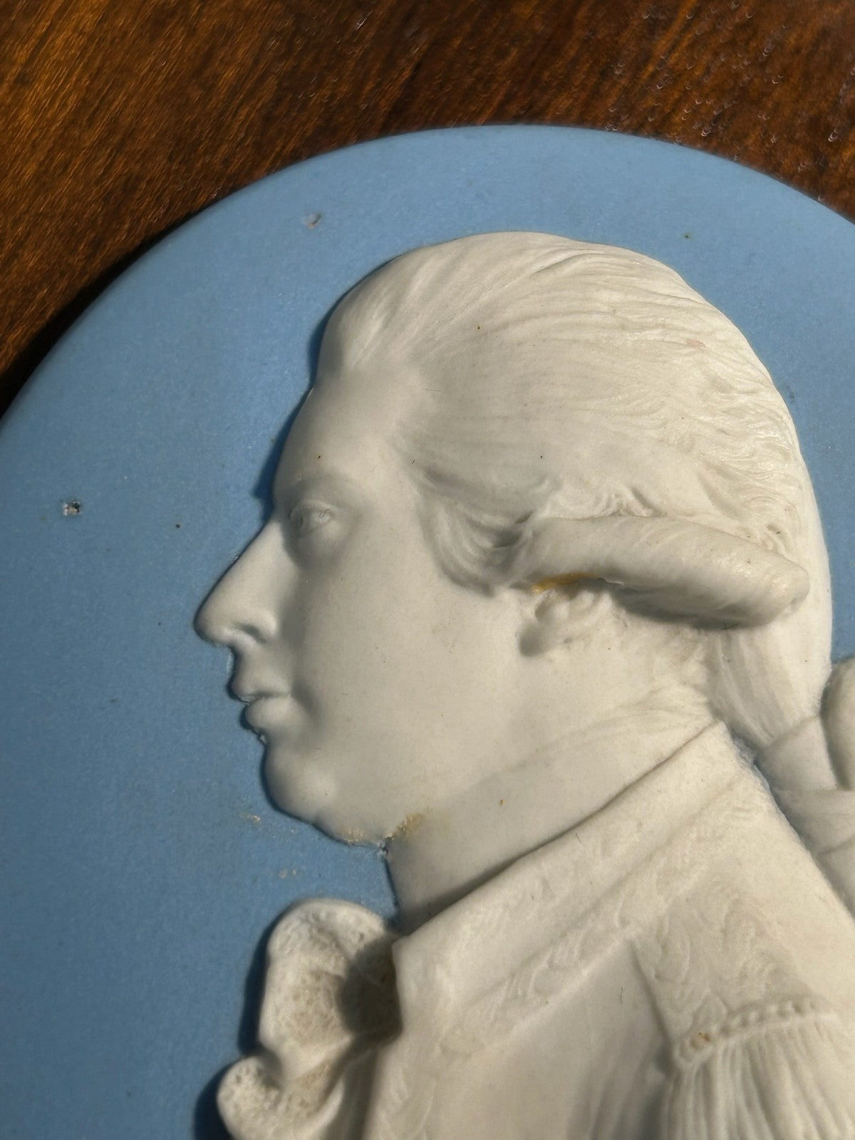 Antique 18thC Wedgwood Blue Jasper Portrait Medallion Duke of Marlborough Marked5