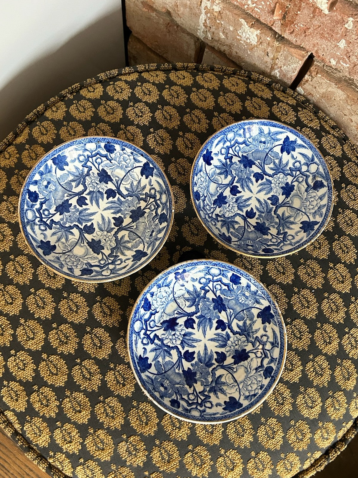 Wedgwood Blue and White Small Plates Set Floral Pattern Impressed Mark0