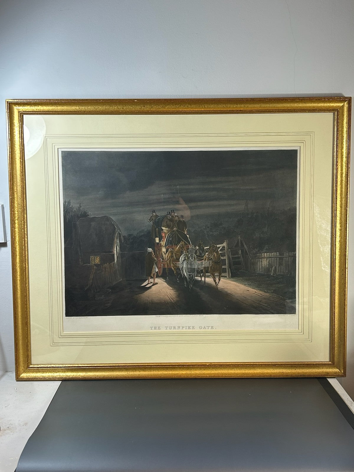 The Turnpike Gate Coaching Aquatint Henderson J Harris Ackermann 1879 Coloured0