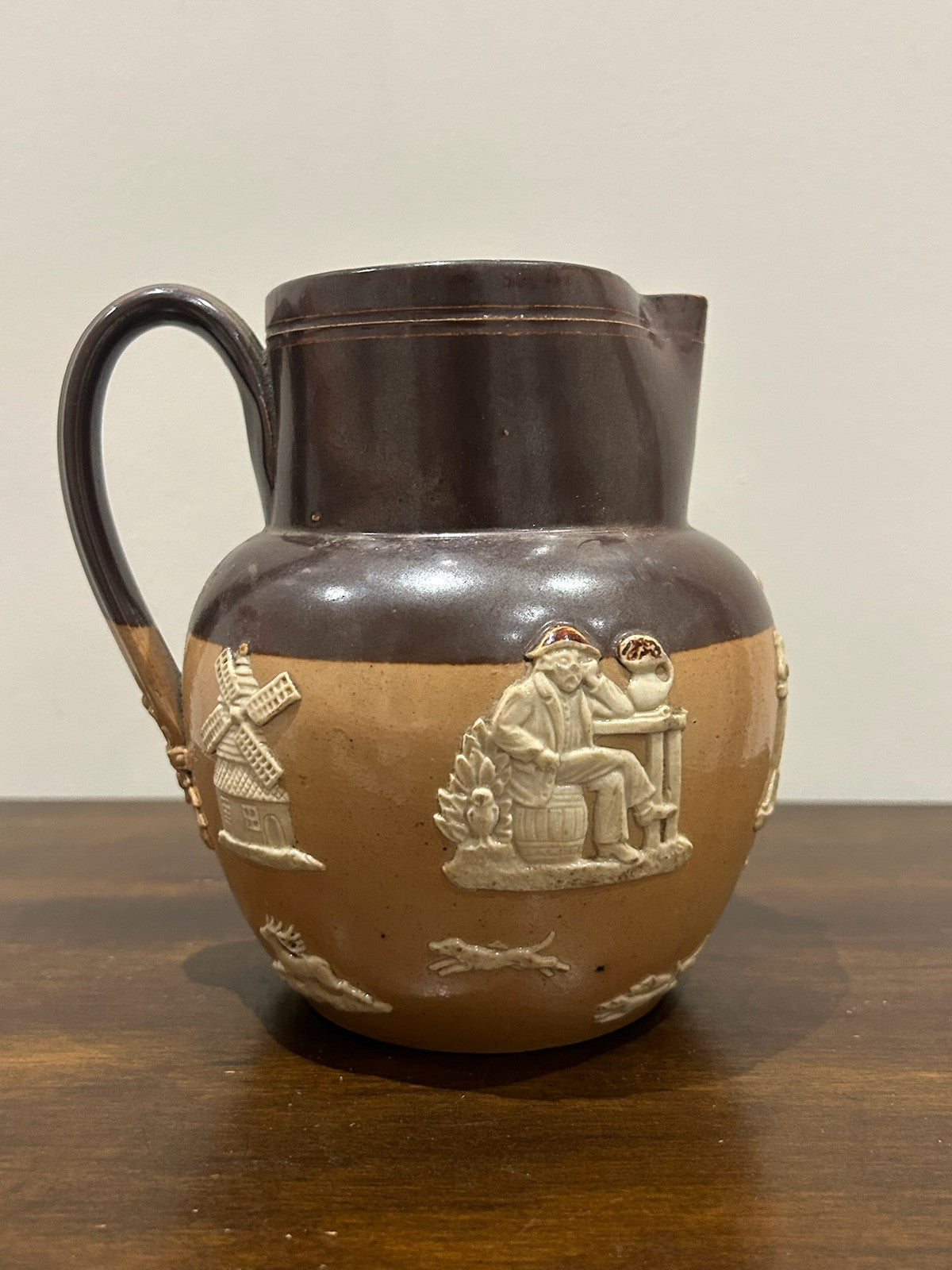 Royal Doulton Lambeth Stoneware Harvest Jug Sprigged Hunting Relief2