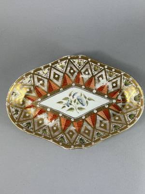 18th Century Worcester Gilt Red Porcelain Serving Dish 27cm