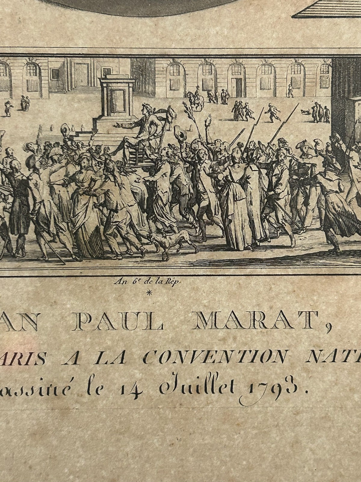 Jean Paul Marat French Revolution Aquatint Portrait Levachez 1798 Framed4