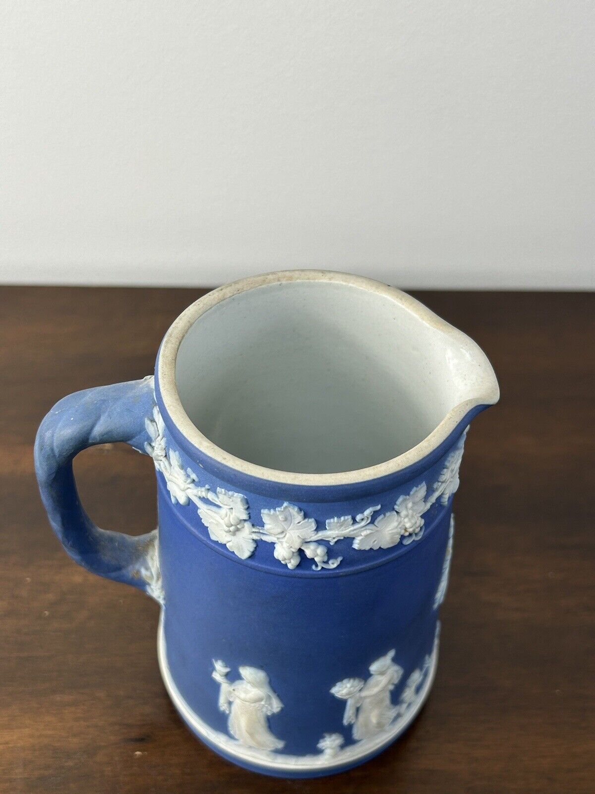 Wedgwood Jasperware Miniature Milk Jug Vintage Portland Blue