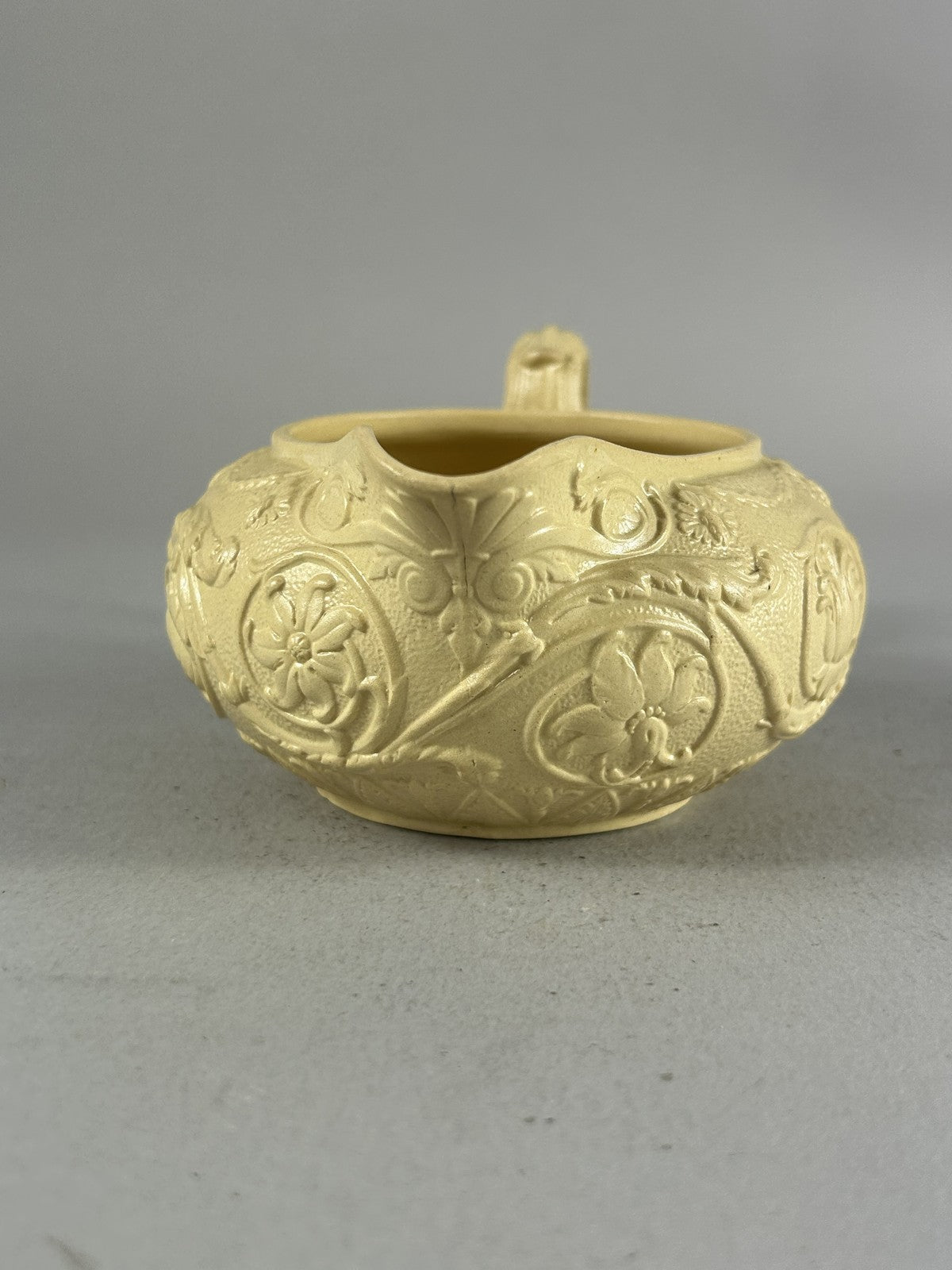 Antique Wedgwood Yellow Caneware Arabesque Creamer Jug 7cm1