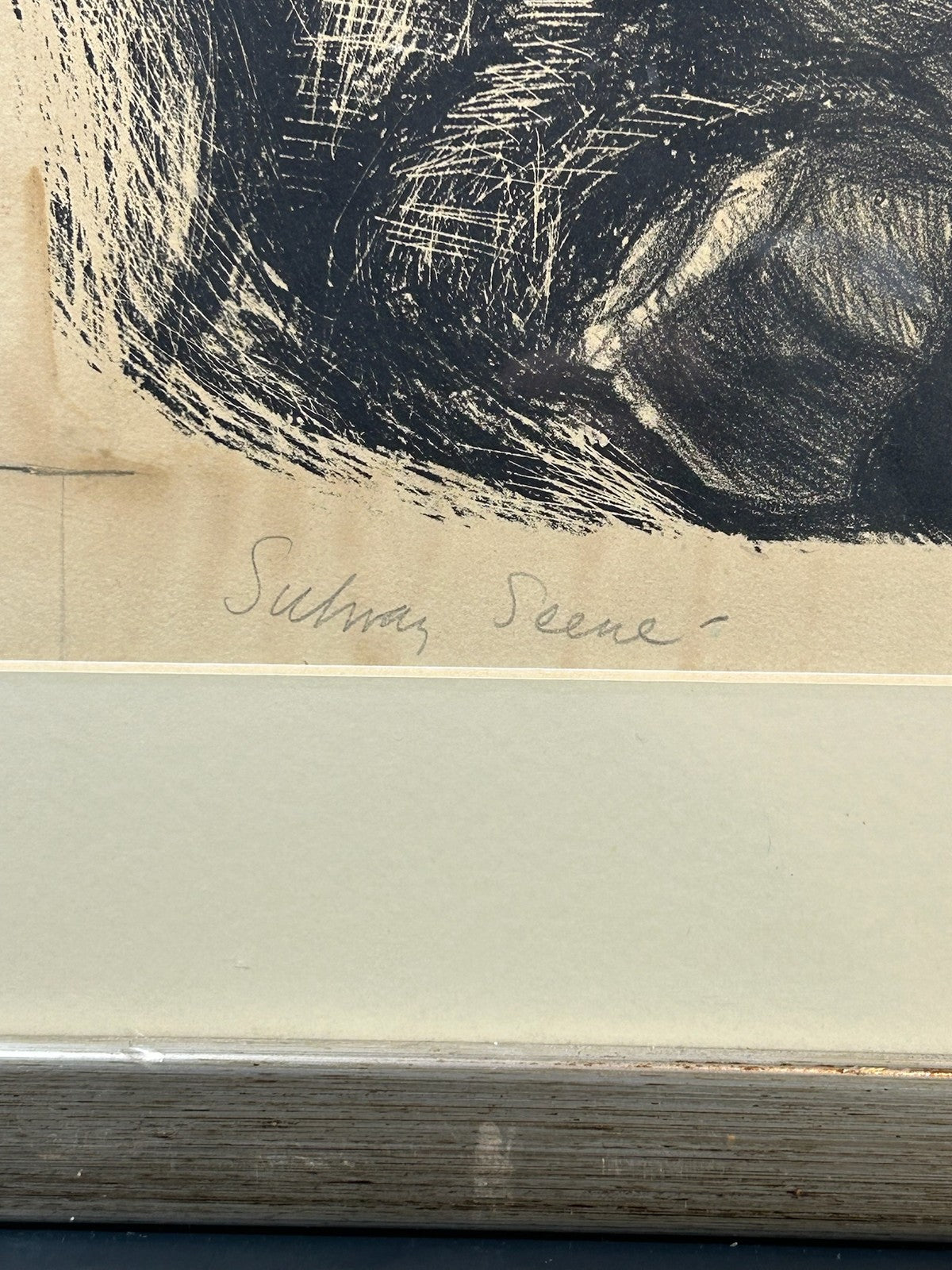 Nan Lurie Subway Scene Pencil Signed Lithograph 1930s WPA Federal Art Project5