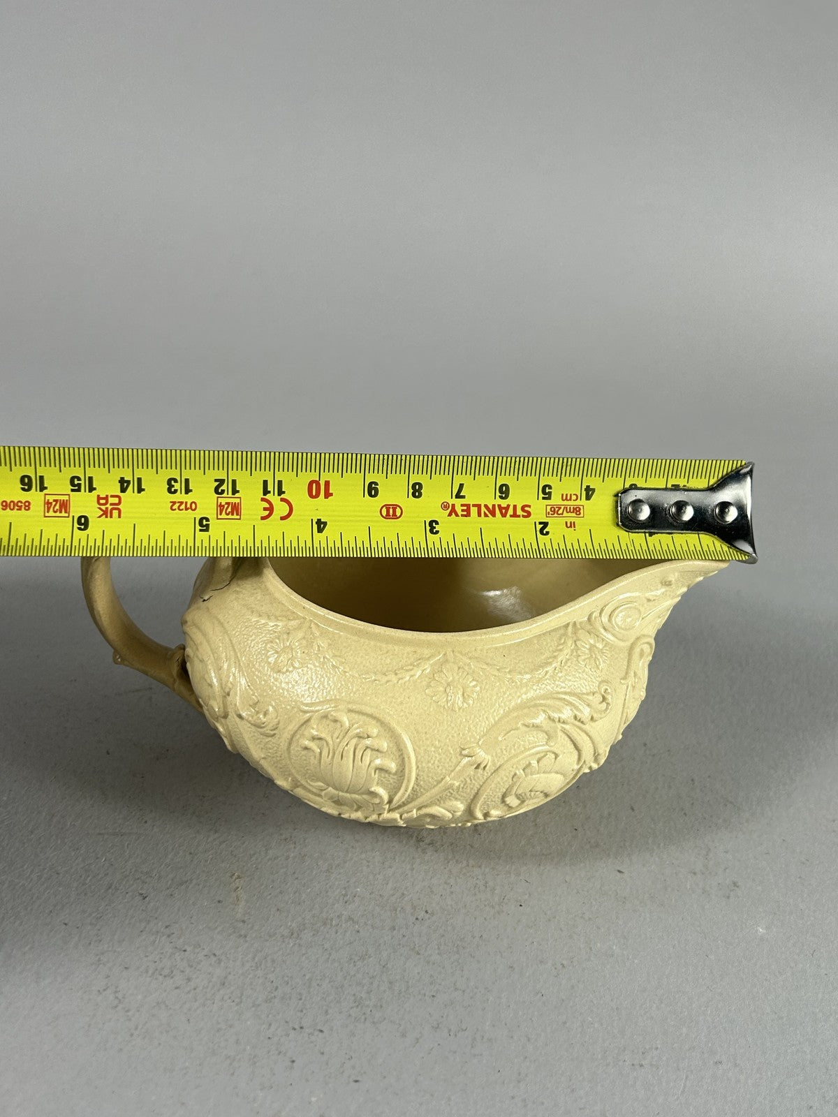 Antique Wedgwood Yellow Caneware Arabesque Creamer Jug 7cm6