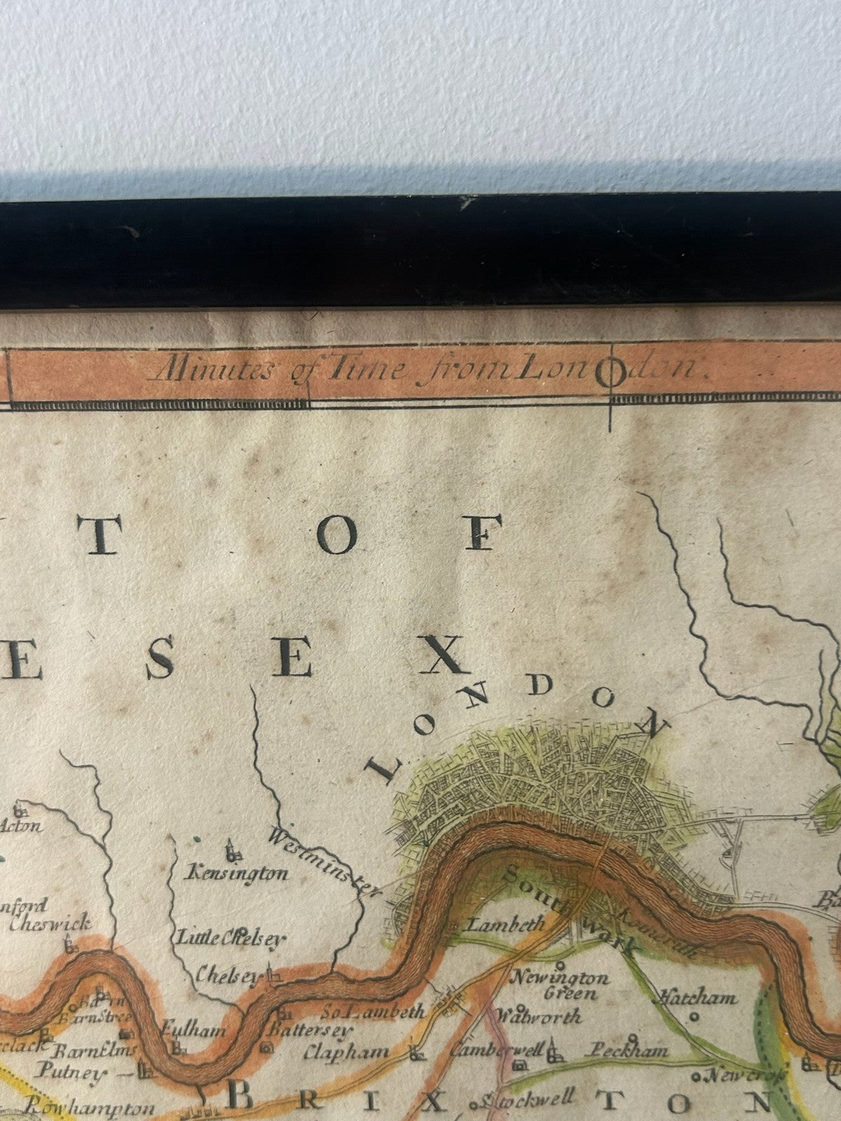 Antique Surrey Map Robert Morden Camden Britannia c.1695 Hand Coloured Framed3