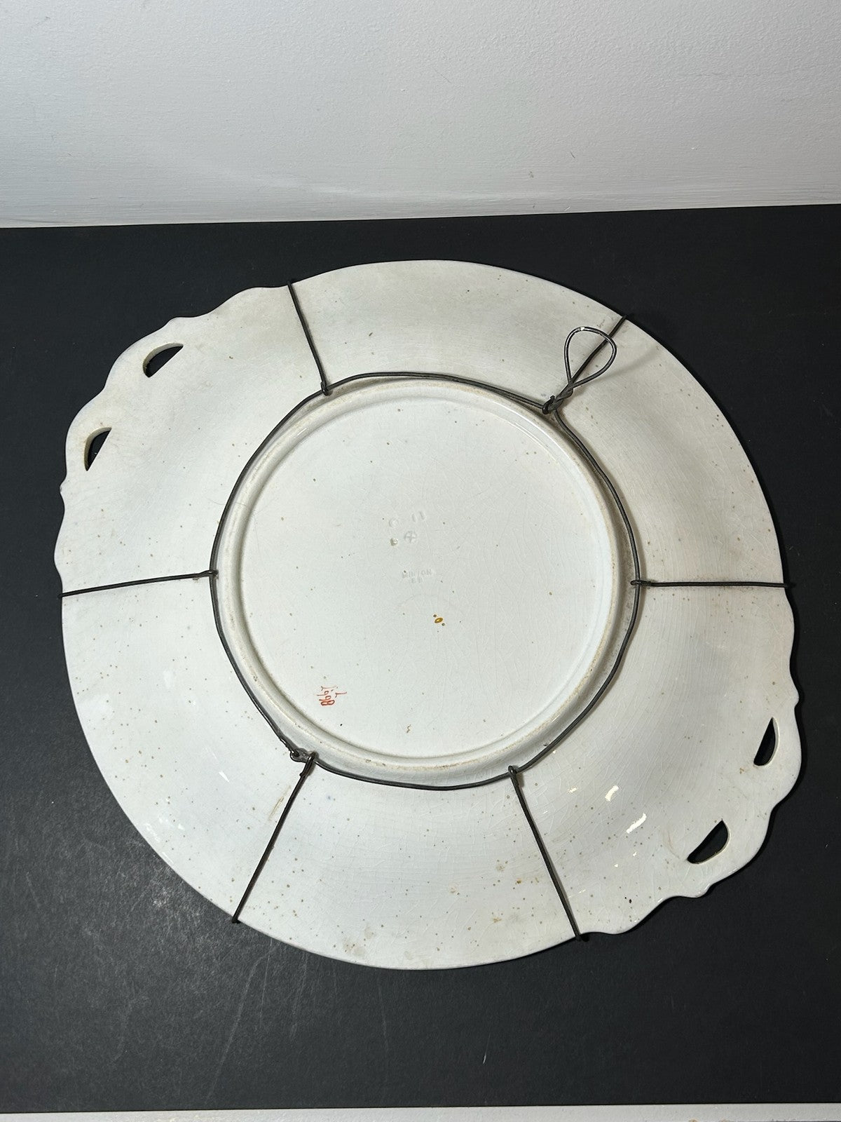 Large Antique Minton Imari Pattern Twin Handled Comport Cake Plate 34cm A/F6