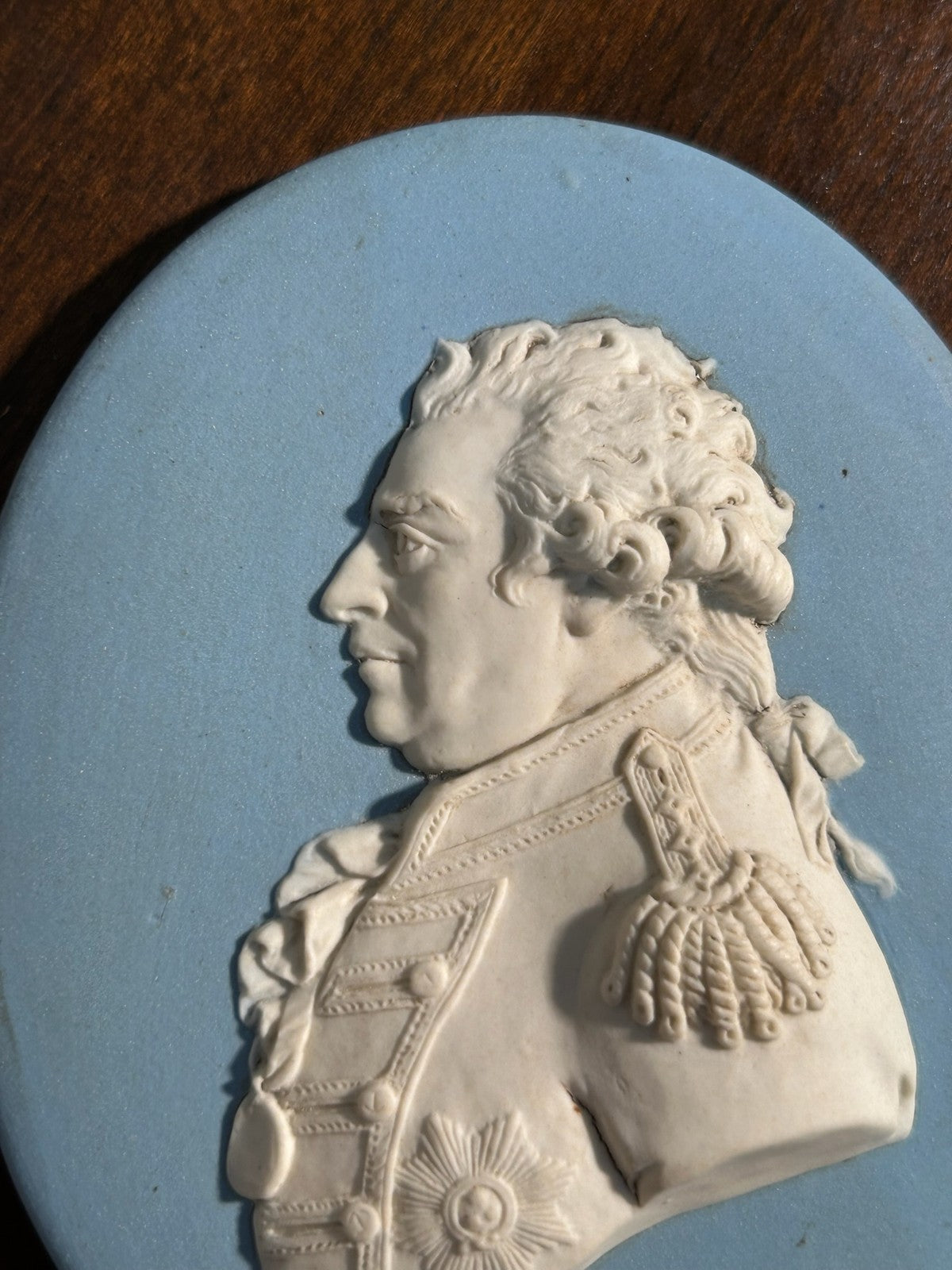 Antique 18thC Wedgwood Blue Jasper Portrait Medallion Admiral Duncan Camperdown3