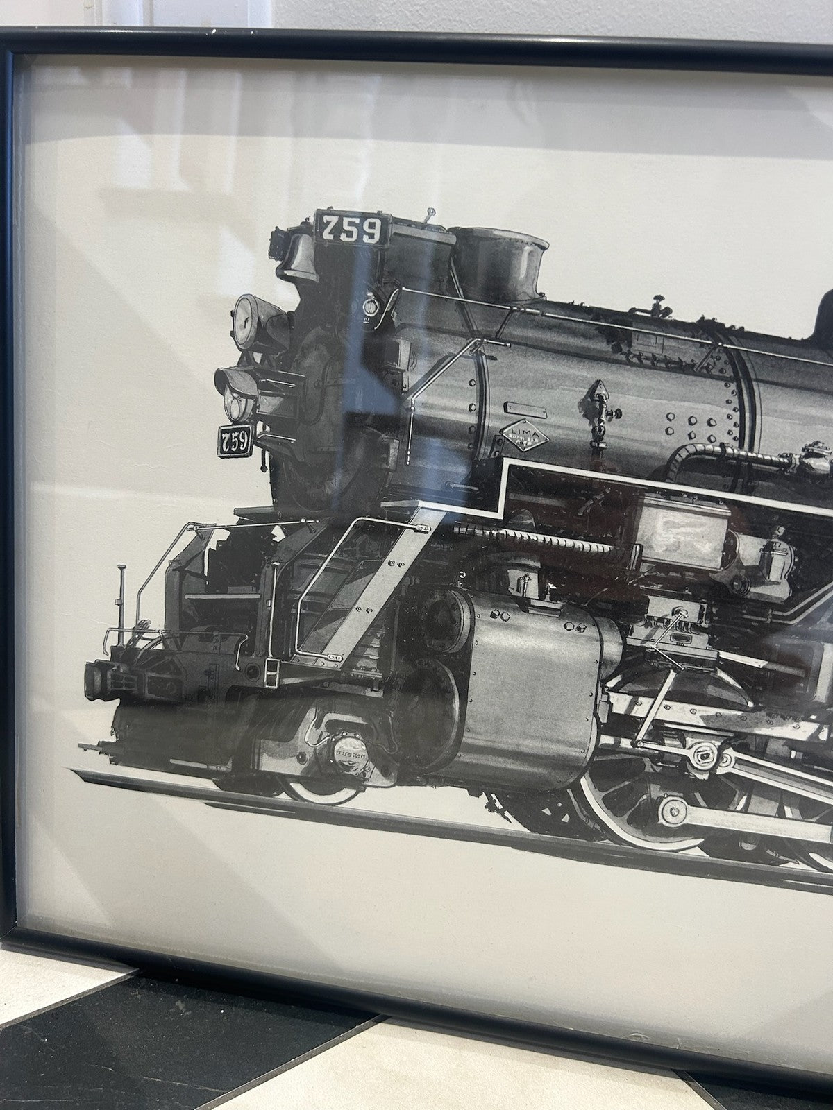 Alvin F Staufer SIGNED Print Berkshire Type Class S2 Freight Locomotive Framed1
