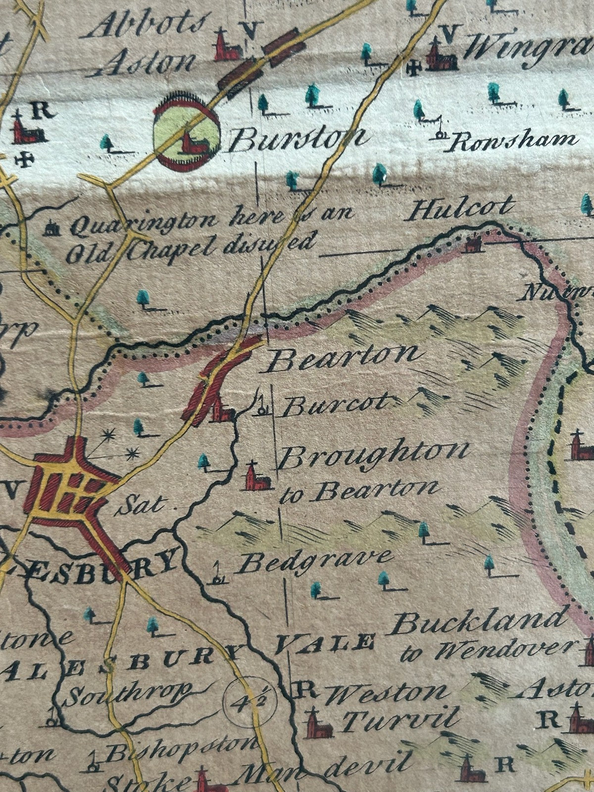 1756 Bowen Antique Map Buckingham Shire Hand Coloured Large English Atlas Framed8