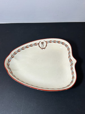 Antique Wedgwood Queens Ware Crested Heart Shaped Dessert Dish Mortlocks 1887