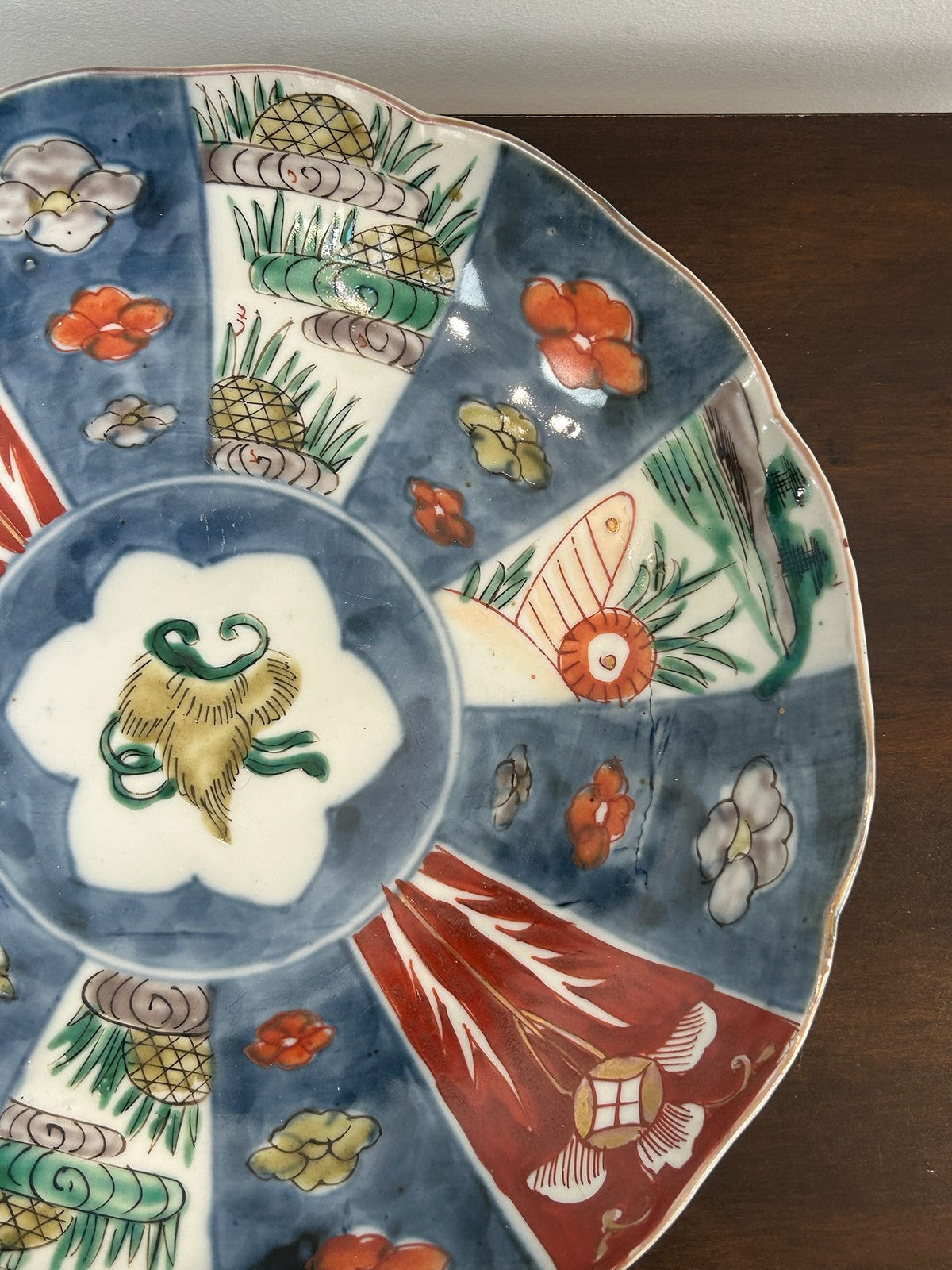 Antique Japanese Imari Porcelain Plate Floral A/F Rim Chip3