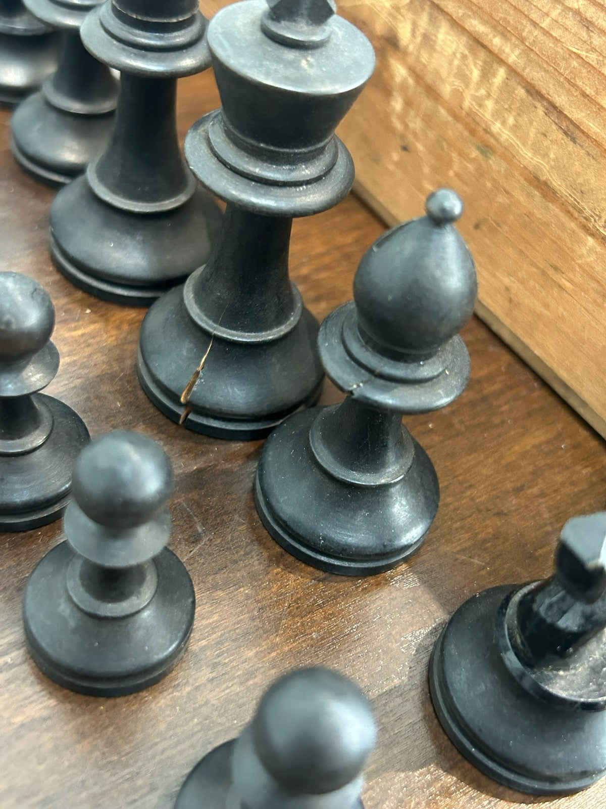 Vintage Wooden Chess Set Complete with Original Storage Box Staunton Style7