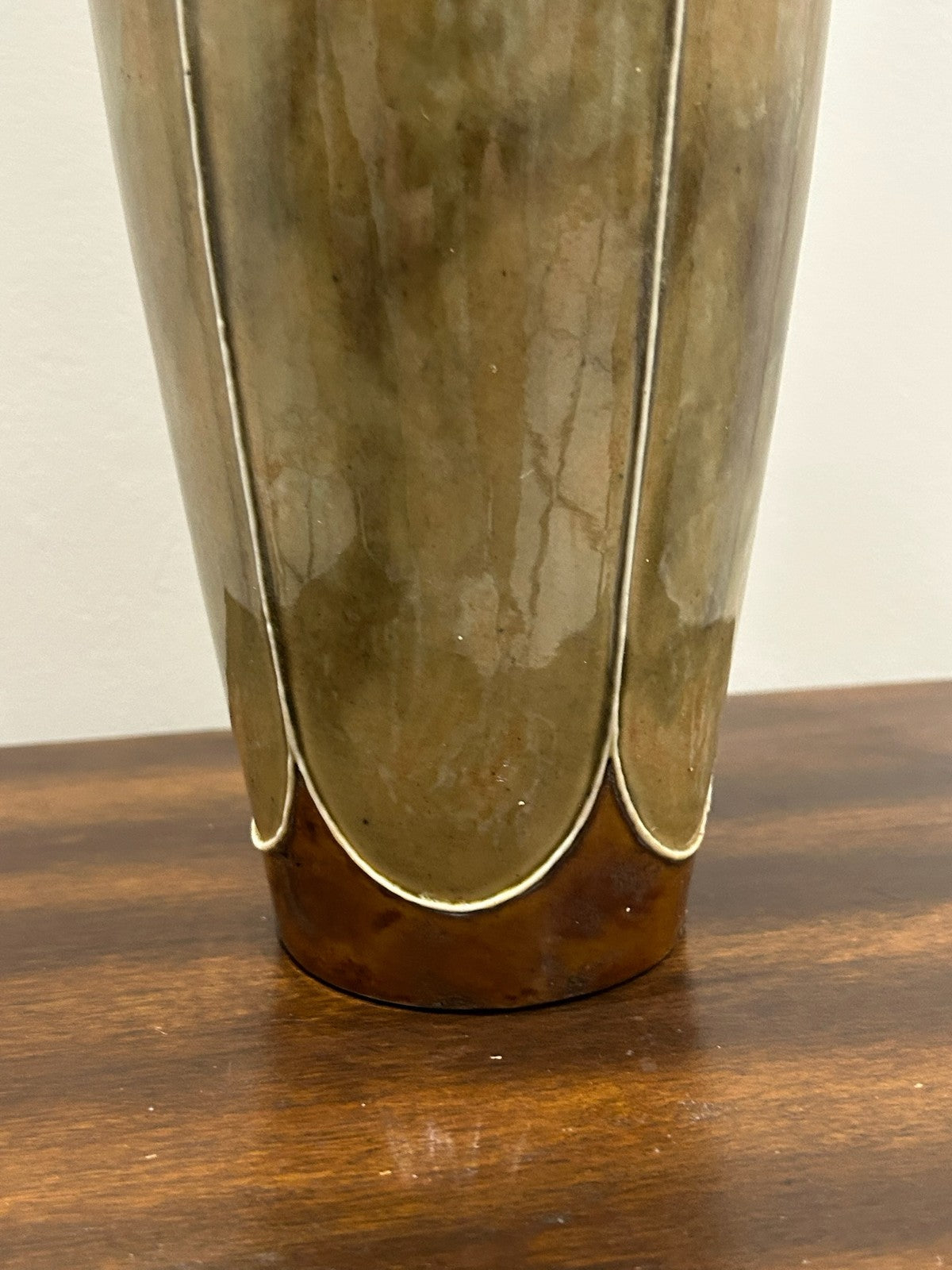 Royal Doulton Lambeth Stoneware Tall Vase Art Nouveau Blue Green A/F2