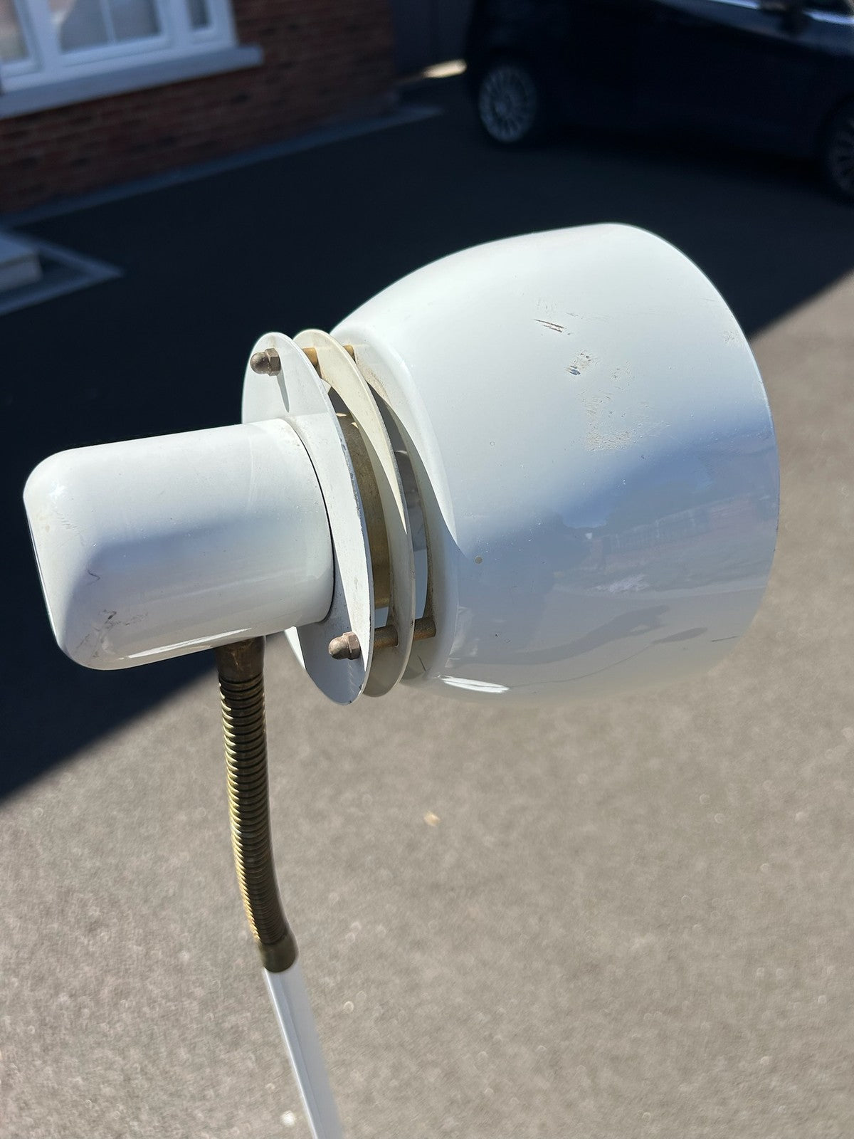 Vintage Belid Floor Lamp Sweden G 222 White Spot Head Flexible Neck Working7